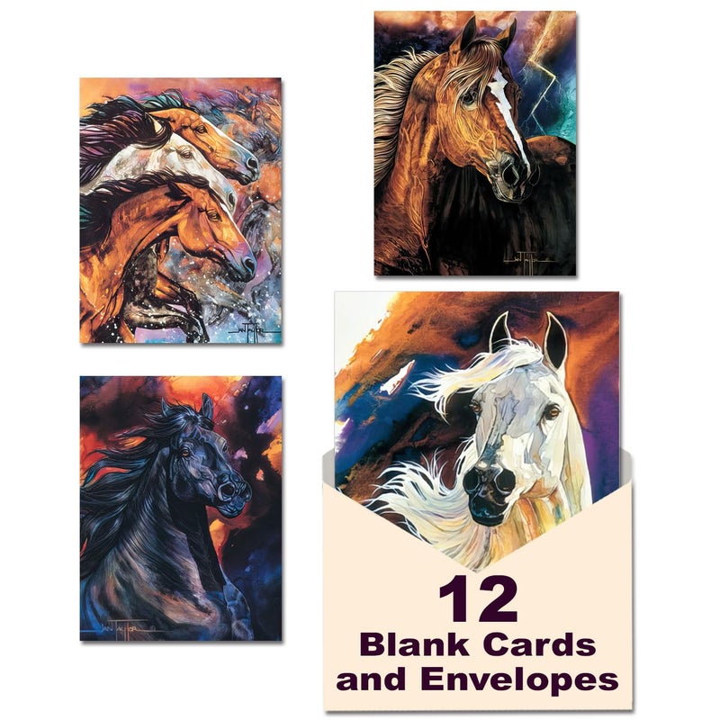 Leanin' Tree, Untamed Spirits, Blank Cards and Envelopes, Blank Note Cards, Perfect for Sending Personalized Notes (12 Blank Cards, 12 Envelopes) - Image 1